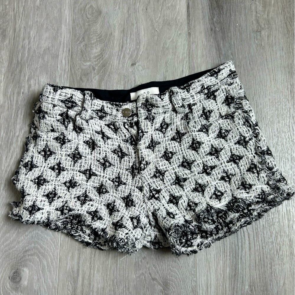 IRO mini shorts in black and white pattern